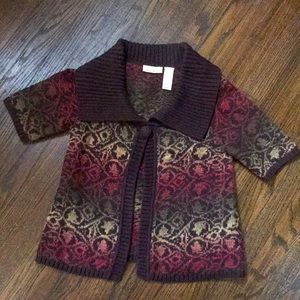 DKNY short sleeve cropped duster - one button closure XS